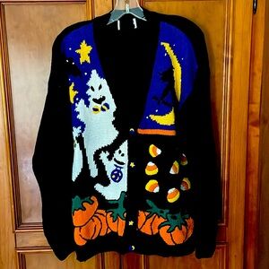 Fun Halloween Cardigan Sweater Sz 1X